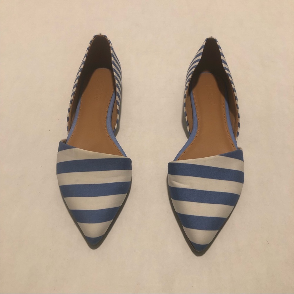 J.Crew Striped Zoe d’Orsay flats